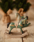 Pepe - Caballo Balancín de madera mint y dorado