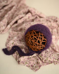 Set Gorro Newborn + Wrap Lila con Estampado