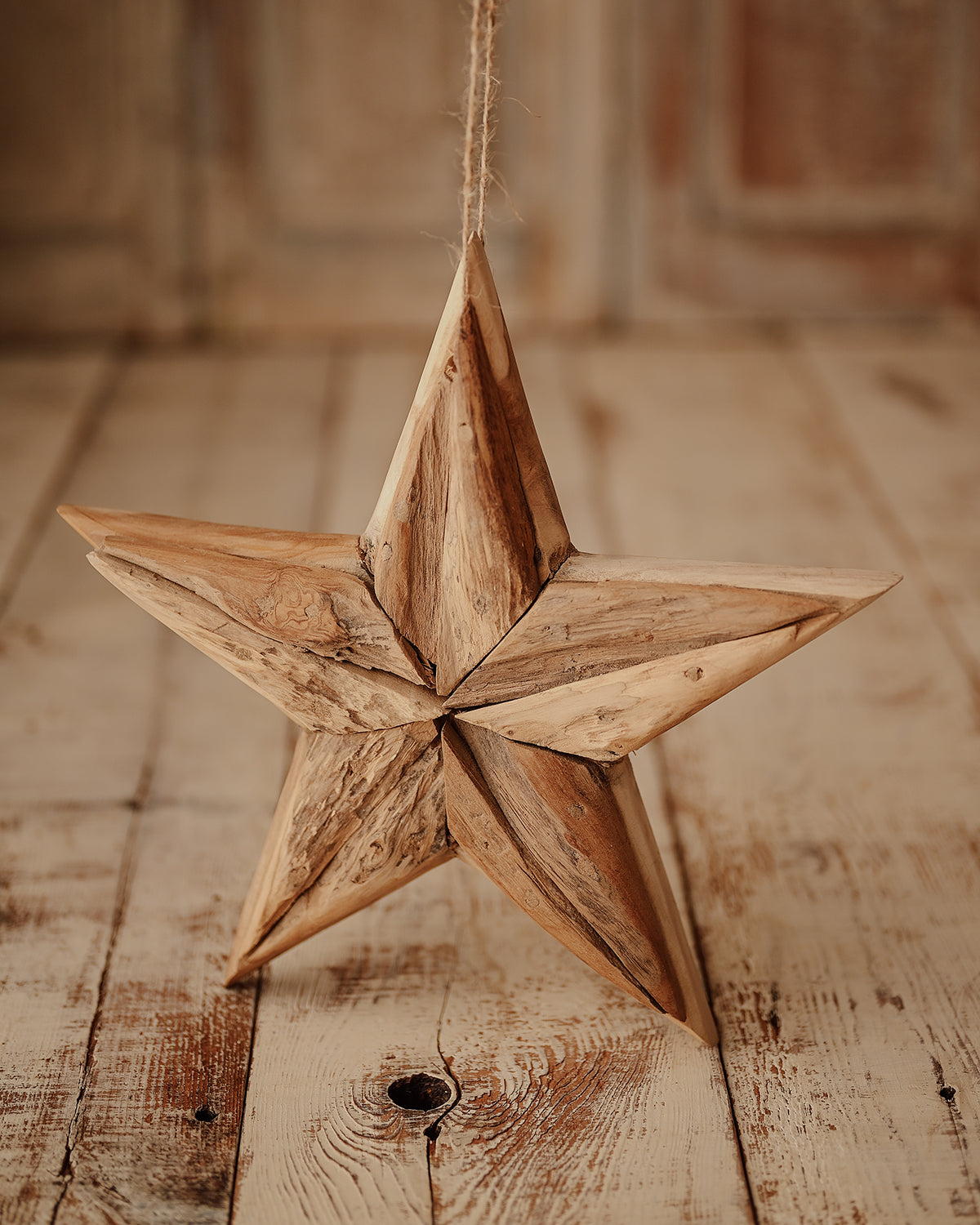 Belén - Estrella de madera reciclada grande