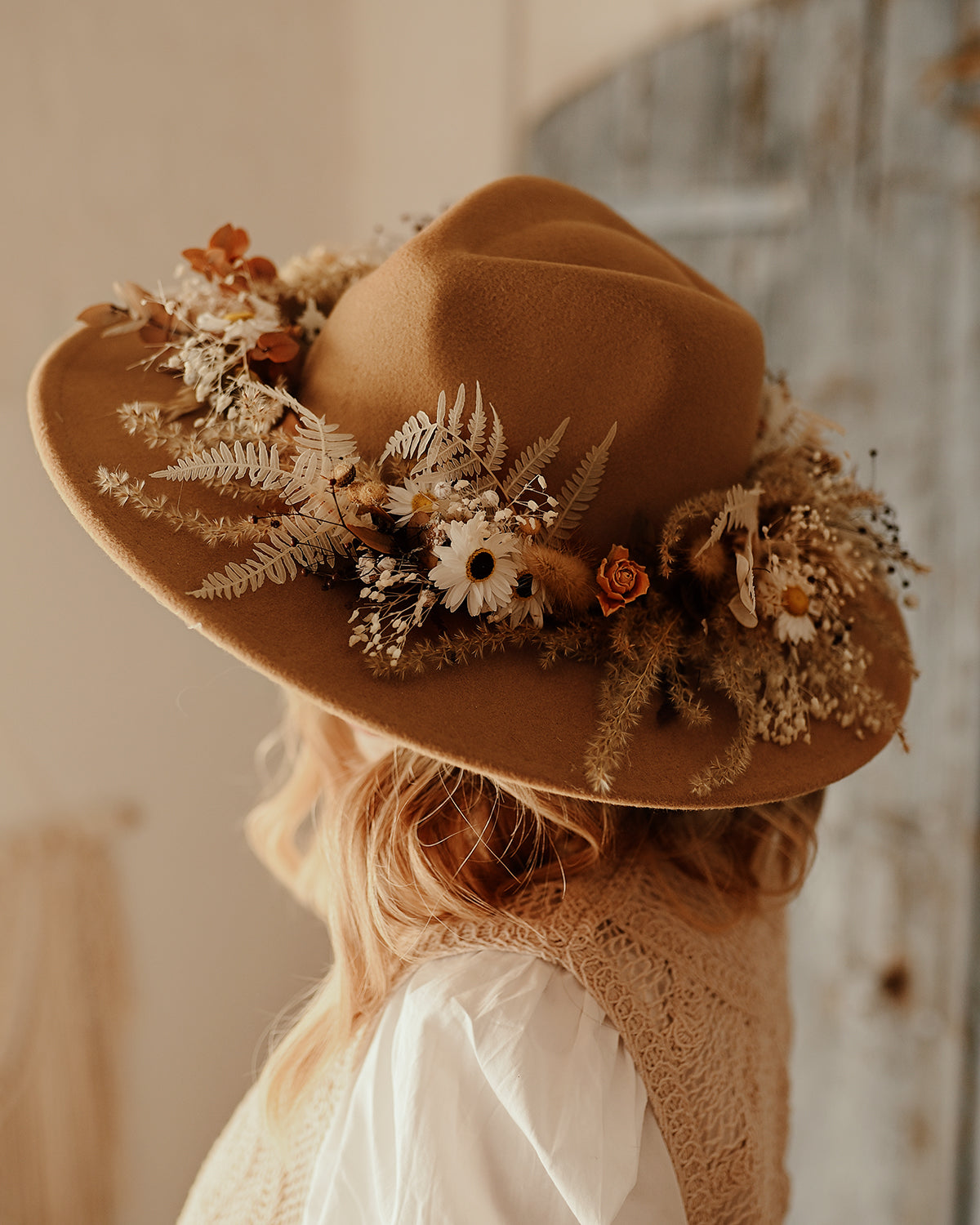 Sombrero Boho con flores - Cova